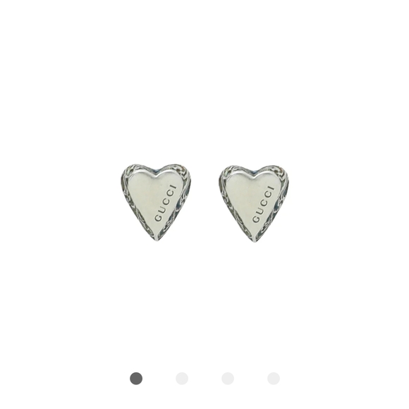 Gucci Jewelry - NIB Gucci Semi Shiny Silver Heart Earrings
